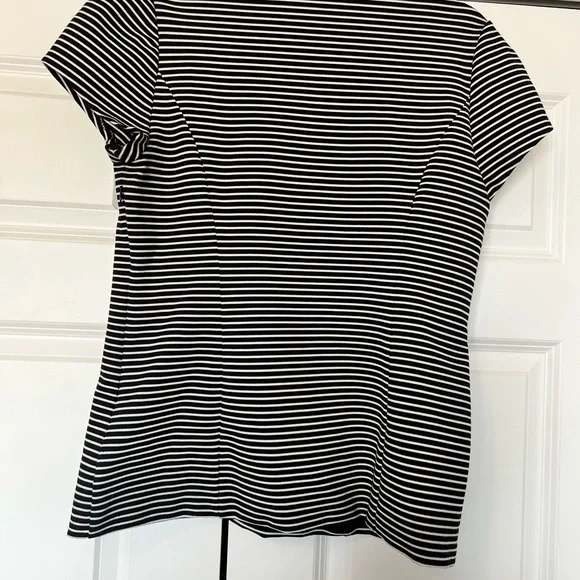 White House Black Market Black and White Striped Blouse - Picture 2 of 4